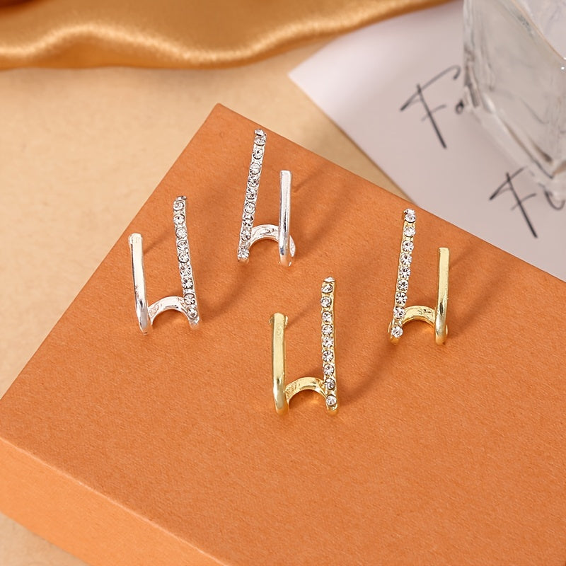 Boucles d’oreilles strass minimalistes