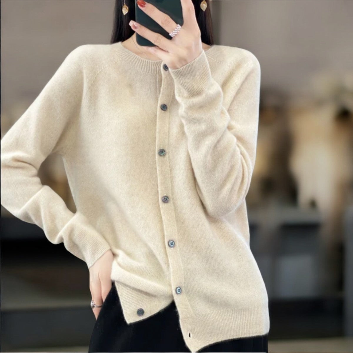 Angelica – Cardigan doux à boutons