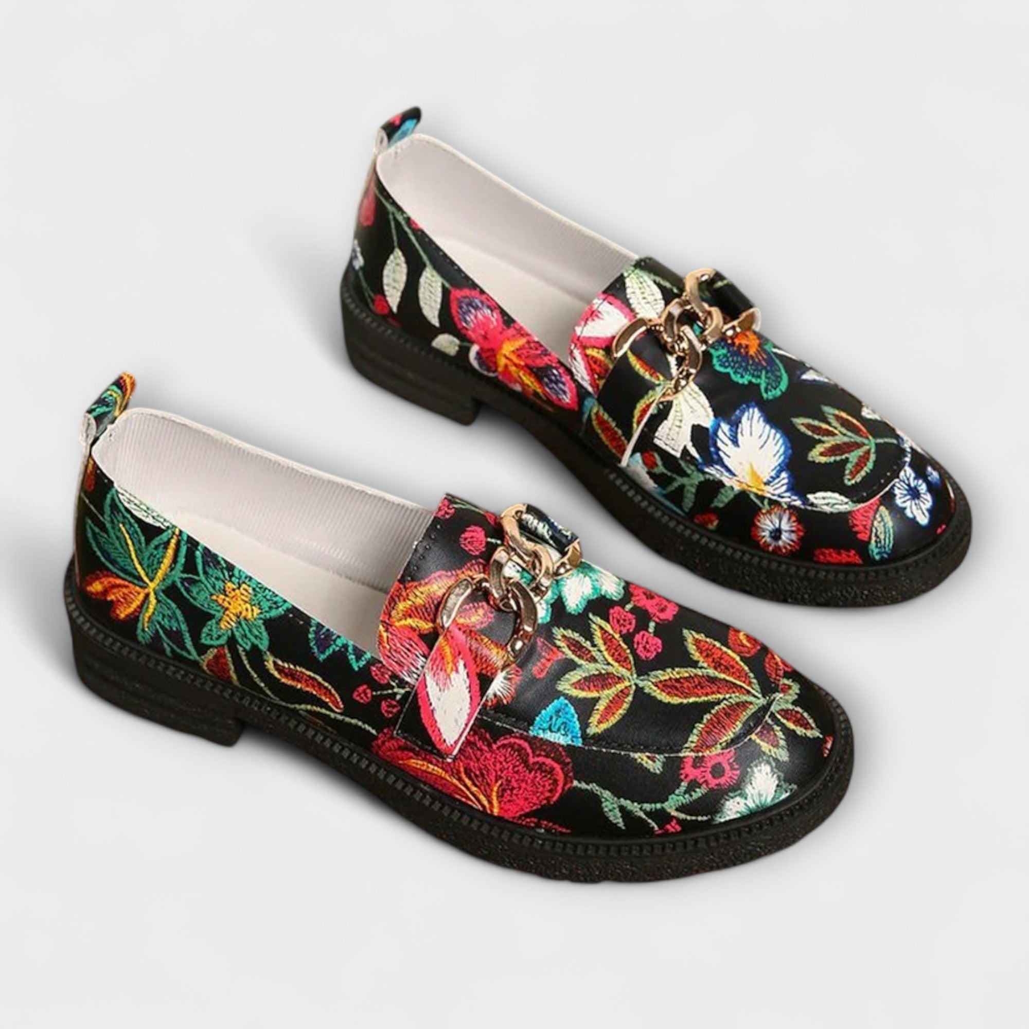 Orla – Mocassins multicolores à motif floral
