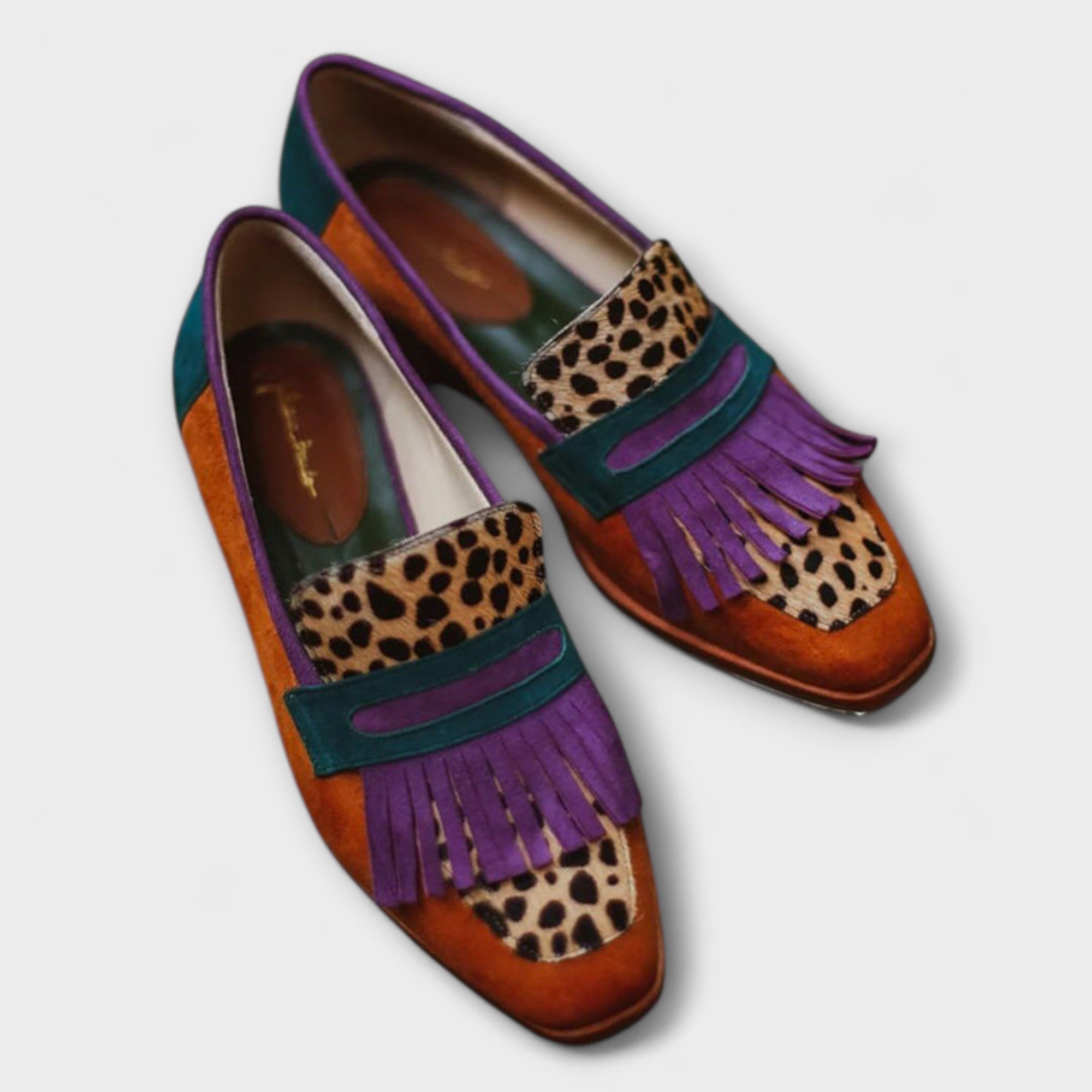 Fallon – Mocassins marron à imprimé léopard