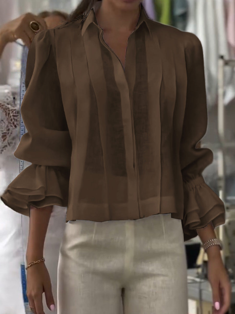 Madeleine | Blouse en coton avec plis flatteurs