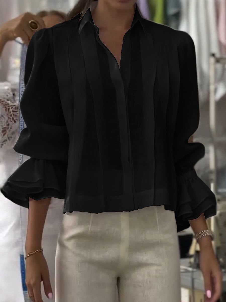 Madeleine | Blouse en coton avec plis flatteurs