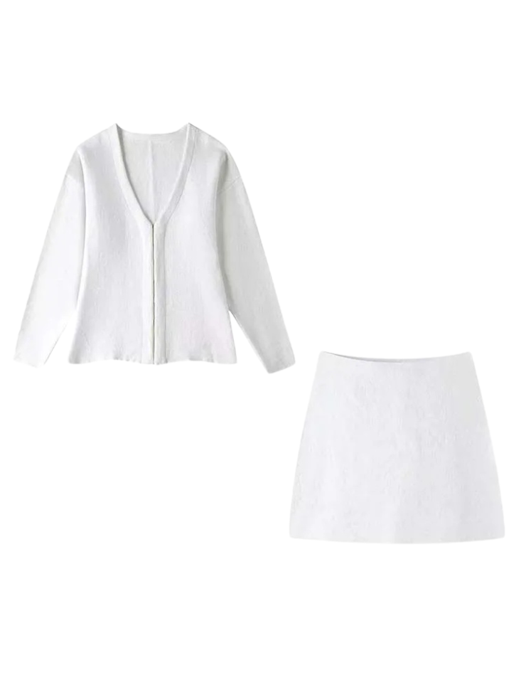 Ensemble tricot mini-jupe
