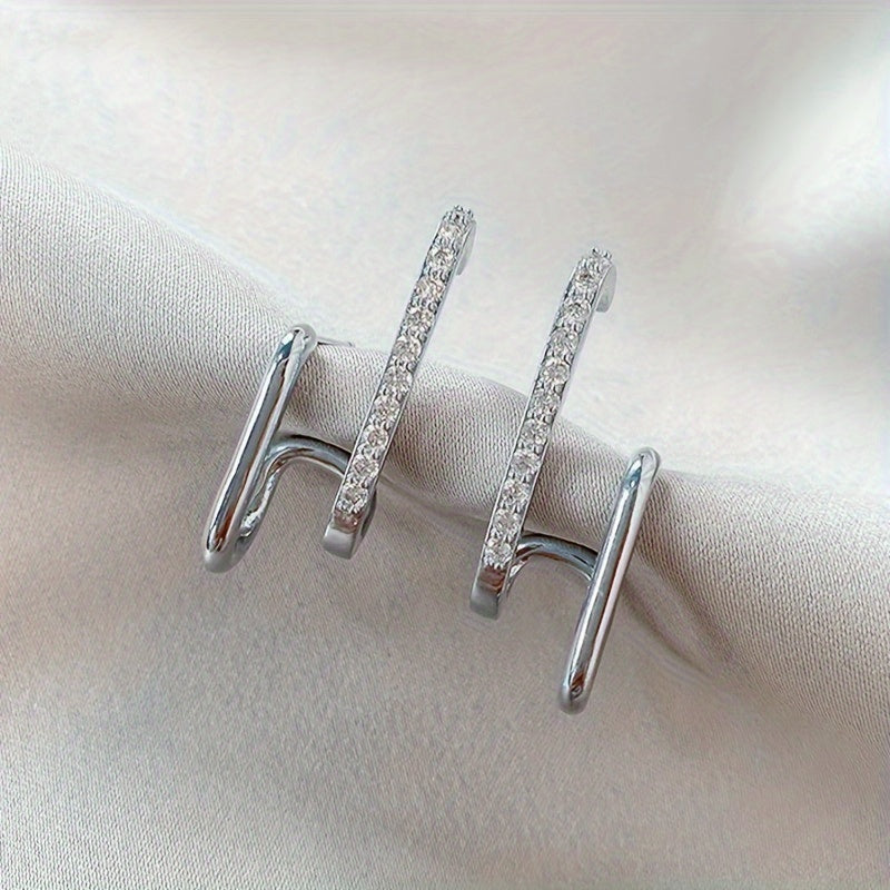 Boucles d’oreilles strass minimalistes