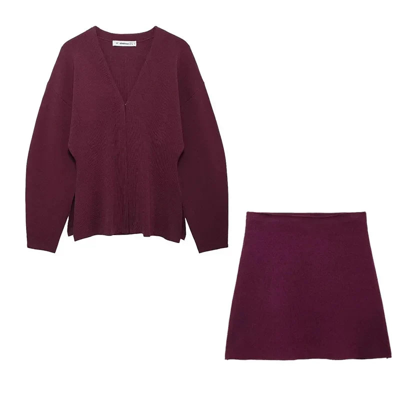 Ensemble tricot mini-jupe