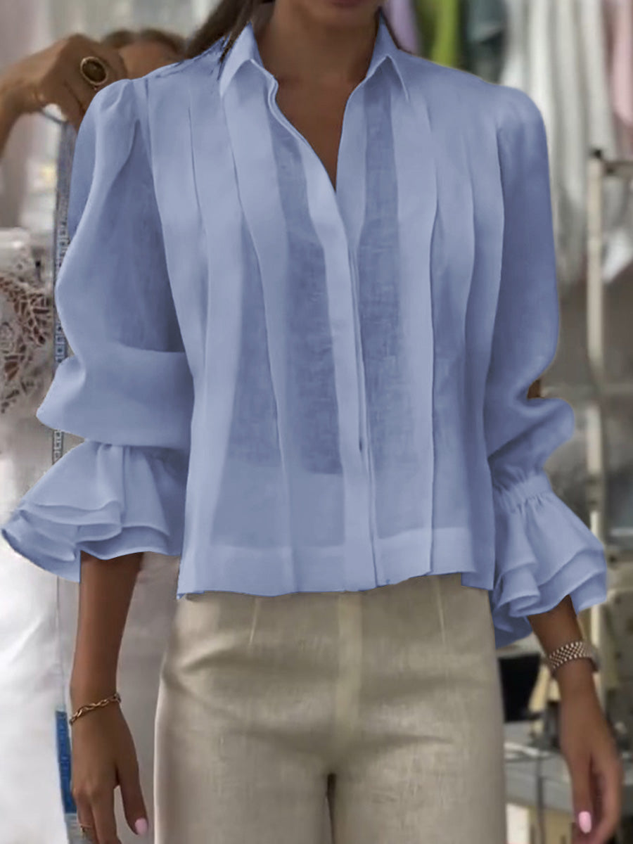 Madeleine | Blouse en coton avec plis flatteurs
