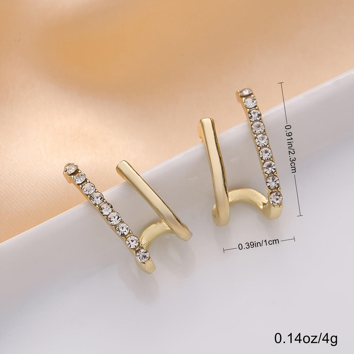 Boucles d’oreilles strass minimalistes