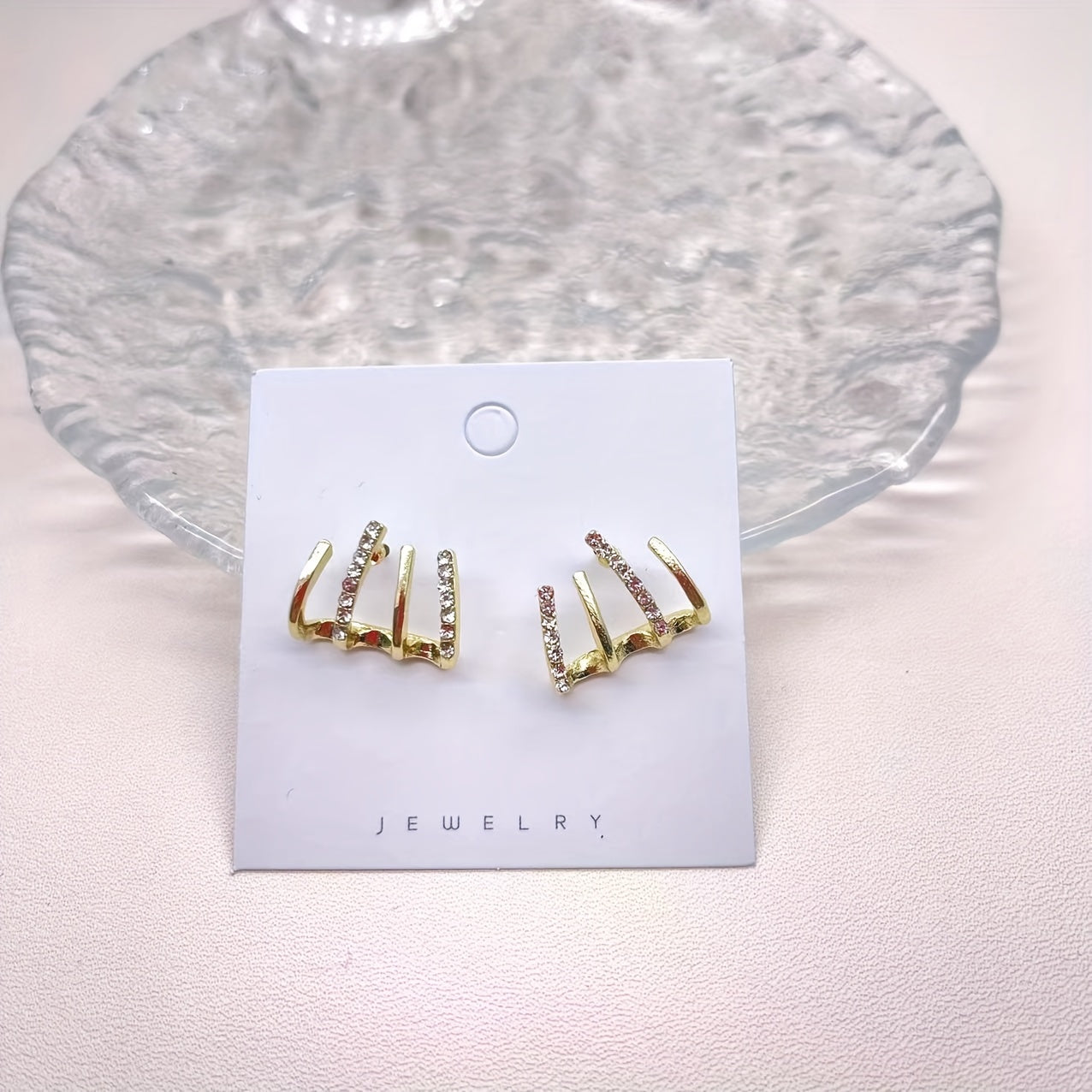 Boucles d’oreilles strass minimalistes