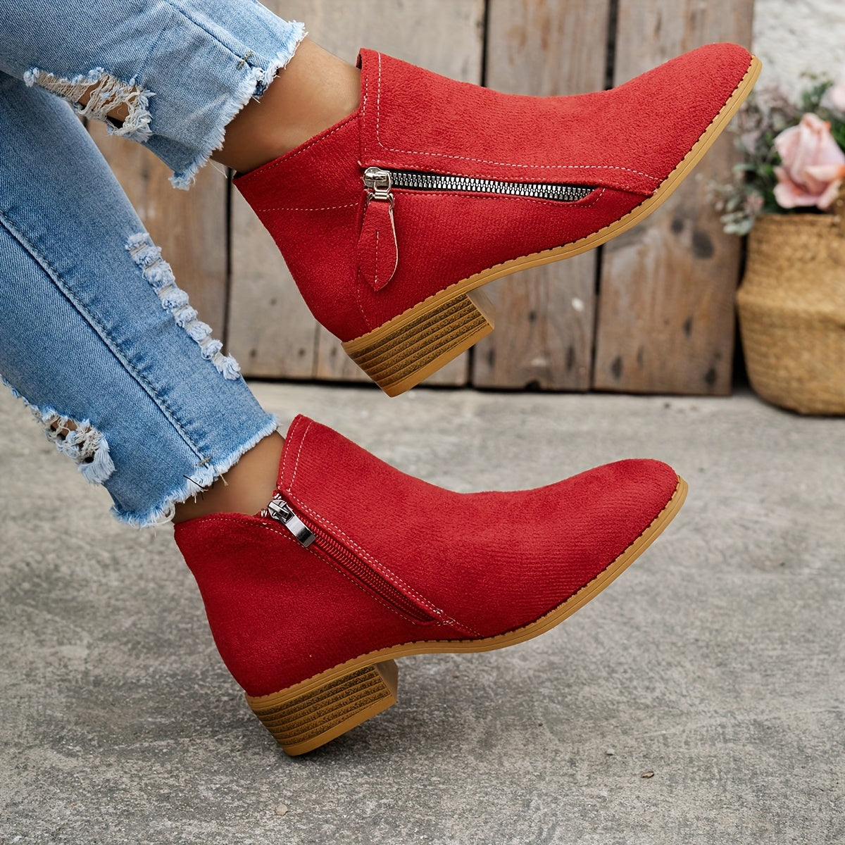 Ivonne | Bottines décontractées avec fermeture éclair latérale
