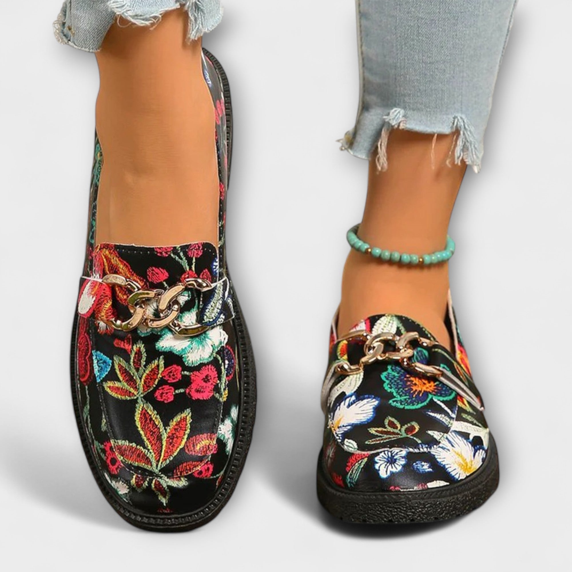 Orla – Mocassins multicolores à motif floral