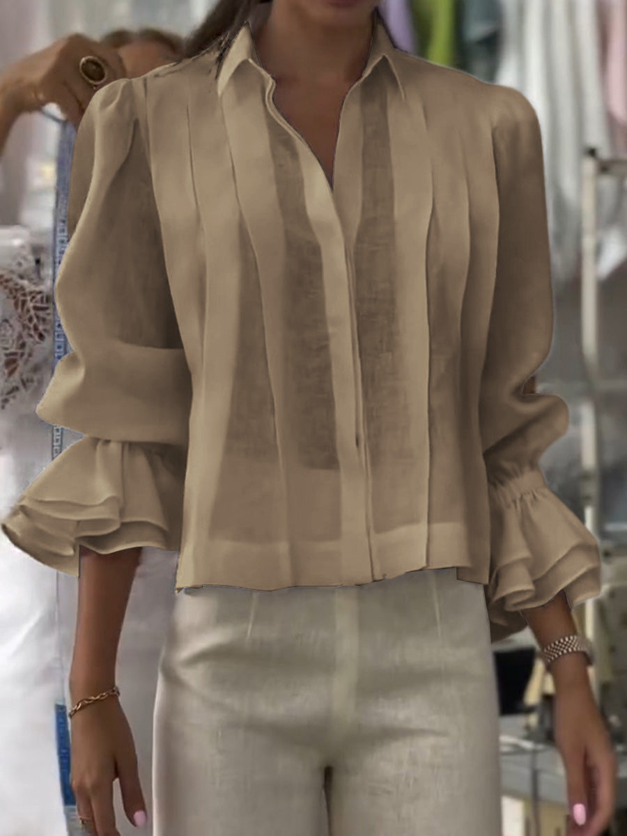 Madeleine | Blouse en coton avec plis flatteurs