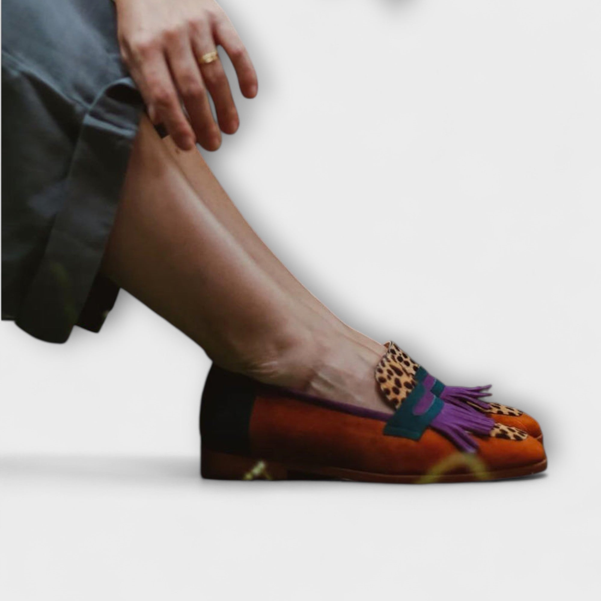 Fallon – Mocassins marron à imprimé léopard